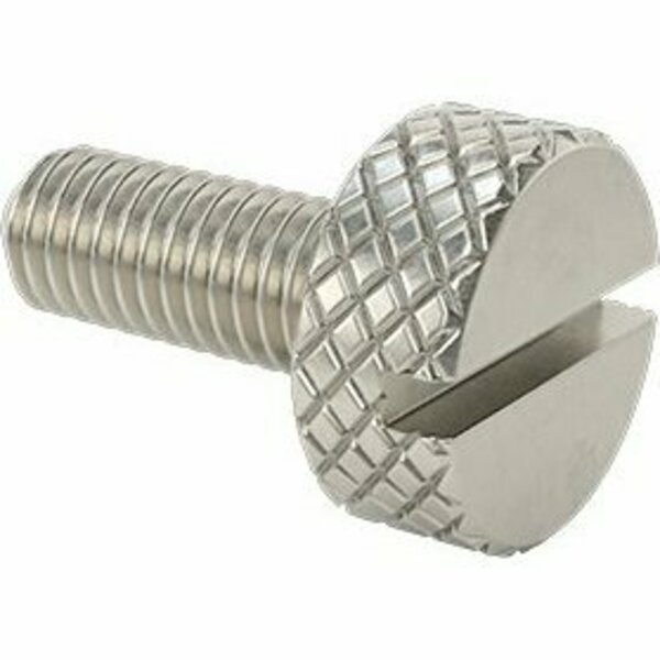 Bsc Preferred Knurled-Head Thumb Screw Slotted Stainless Steel Low-Profile 10-32 1/2 Long 7/16 Diameter Head 91746A704